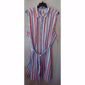 Soft Striped Old Navy Belted Shirt Dress